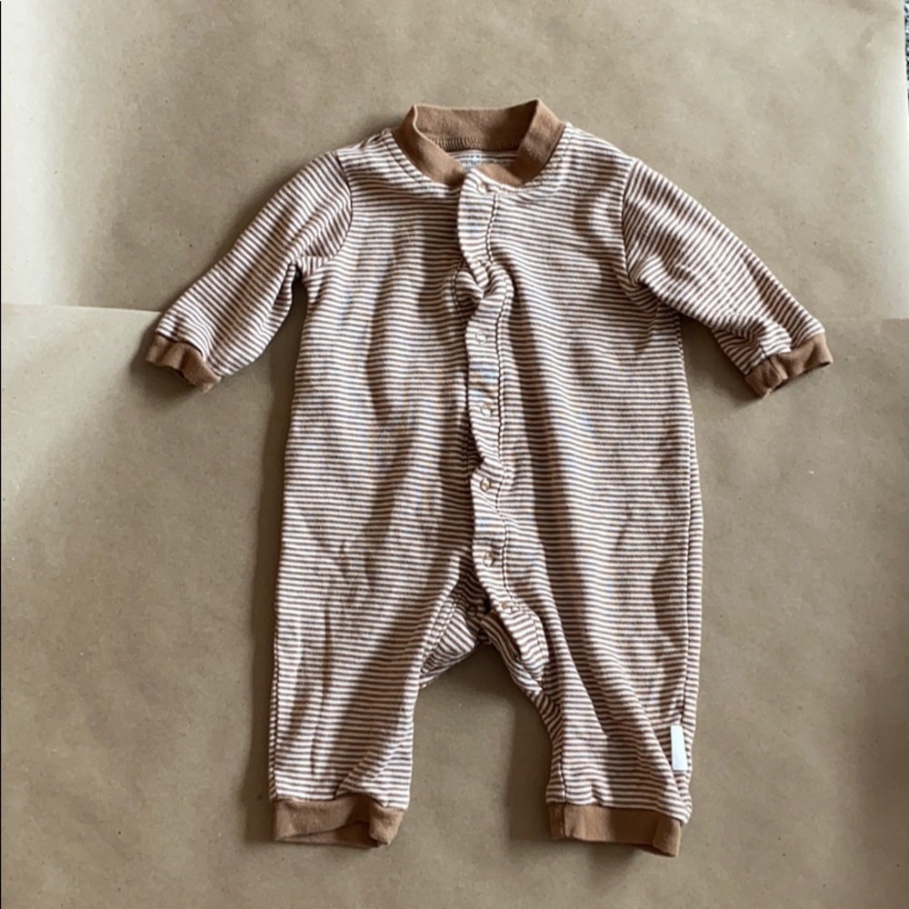 Tadpoles brown/white striped onesie